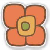 レトロな春の花開き シール (正面)