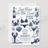 レトロな最後の沿岸コースト独身最後の週末 招待状 (正面)