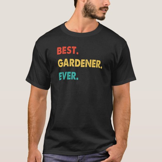 レトロな最高の庭師 職業柄庭師 Tシャツ (正面)