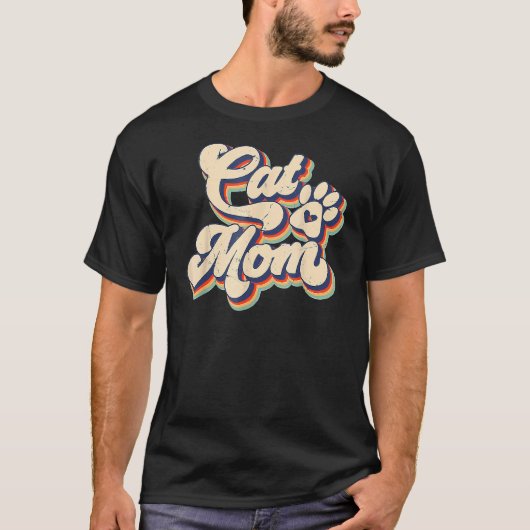 レトロな最高の猫のママ ネコのママ 母の日 Tシャツ (正面)