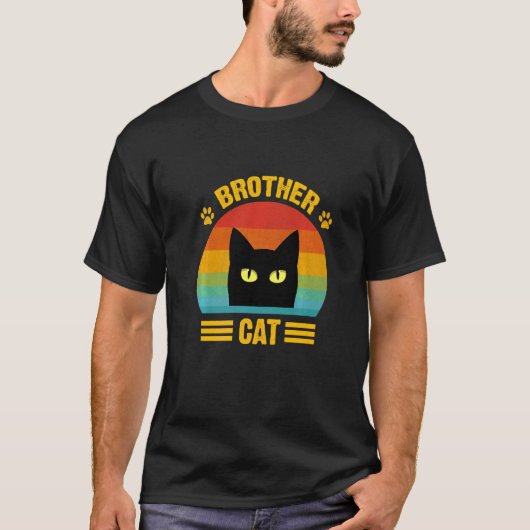 レトロな最高の猫の兄弟 レトロスタイル 猫 5 Tシャツ (正面)