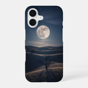 レトロな月明かりの丘 iPhone 16ケース