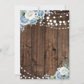 レトロな木のくすんだブルーの花柄のリタイアメントパーティー 招待状 (裏面)