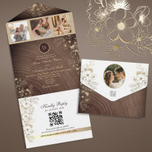 レトロな木の納屋の結婚式QRコード