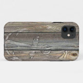 レトロな木材とアンカー Case-Mate iPhoneケース (裏面(横))