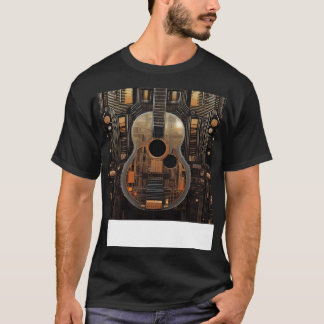 レトロな未来的なアコースティックギター Tシャツ