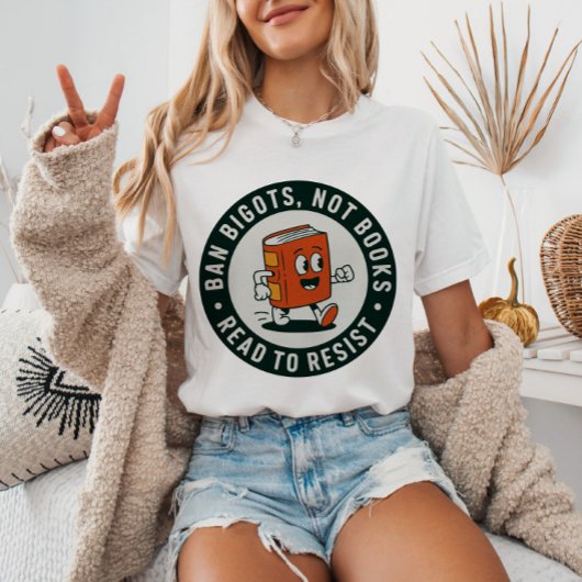 レトロな本の虫が抵抗する読書で偏見主義者を禁止せよ 本の虫 Tシャツ