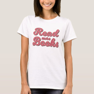 レトロな本好きTシャツ もっと本を読もう Tシャツ