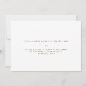 レトロな桃色のデザイン 結婚式当日の親友へ 招待状 (裏面)