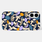 レトロな森のキノコ模様 ミッドナイトフォレスト Case-Mate iPhoneケース (裏面 (横))