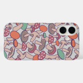 レトロな森のキノコ模様　秋の菌根 Case-Mate iPhoneケース (裏面 (横))