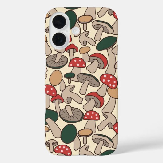 レトロな森のキノコ模様 Case-Mate iPhoneケース (裏面)