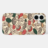 レトロな森のキノコ模様 Case-Mate iPhoneケース (裏面 (横))