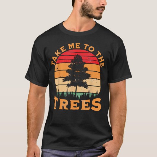 レトロな森へ連れてって ハイキング キャンプ Tシャツ (正面)