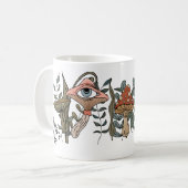 レトロな森を探している友人のキノコ菌 コーヒーマグカップ (正面左)