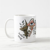 レトロな森を探している友人のキノコ菌 コーヒーマグカップ (左)