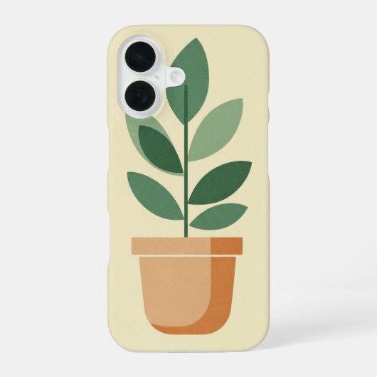 レトロな植木鉢 iPhone 16ケース (裏面)