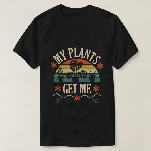 レトロな植物愛好家のプレゼント Tシャツ (デザイン正面)