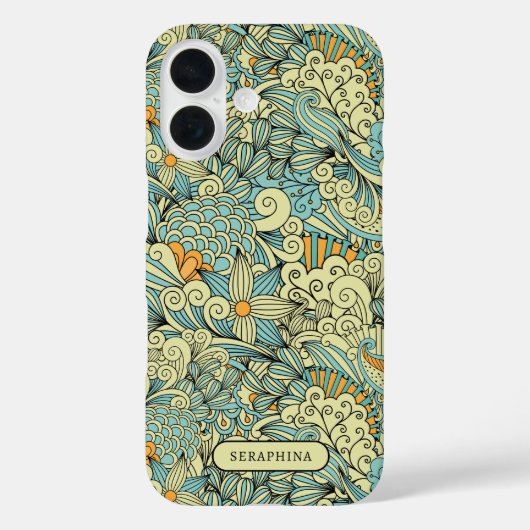 レトロな植物画の手描き線画パーソナライズ Case-Mate iPhoneケース (裏面)