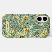 レトロな植物画の手描き線画パーソナライズ Case-Mate iPhoneケース (裏面 (横))