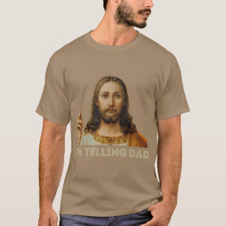 レトロな模様の父 楽しい 宗教的 キリスト教 イエス Tシャツ