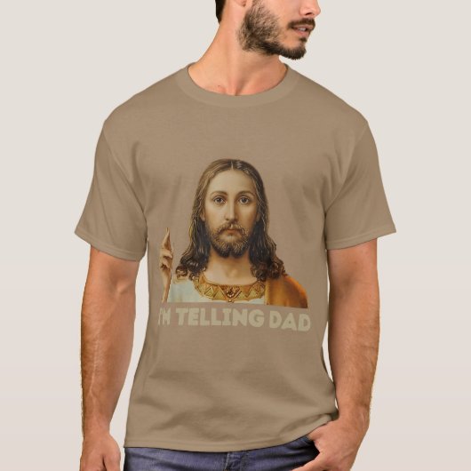 レトロな模様の父 楽しい 宗教的 キリスト教 イエス Tシャツ (正面)