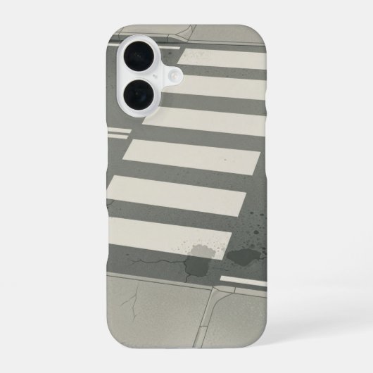 レトロな横断歩道のライン iPhone 16ケース (裏面)