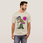 レトロな歌唱表現主義アートデザイン Tシャツ (正面フル)