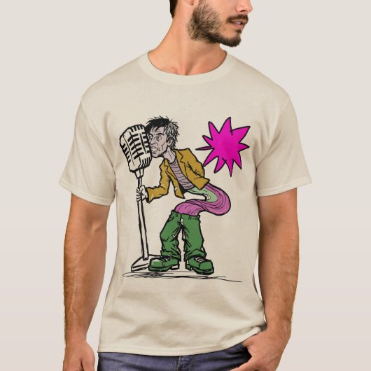レトロな歌唱表現主義アートデザイン Tシャツ (正面)