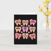 レトロな歯のバレンタイン キャンディー デンタル ハイジーン カード (黄色い花)