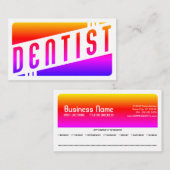 レトロな歯科医のアポイントメントリマインダー 予約カード (正面/裏面)