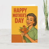 レトロな母の日 カード (正面)