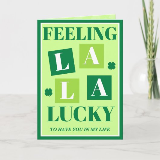 レトロな気分でラララッキーSt. Patrick's Dayカード カード (正面)
