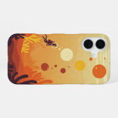 レトロな水中バブル iPhone 16ケース (裏面横)