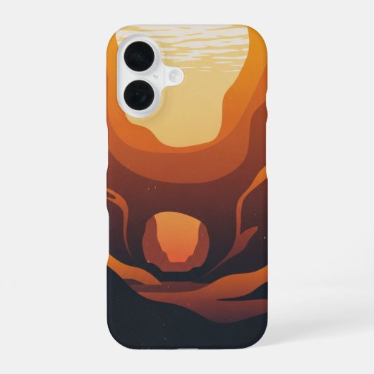 レトロな水中洞窟 iPhone 16ケース (裏面)