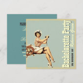 レトロな水兵ピンナップガール ハッチャケパーティー 招待状 (正面/裏面)