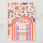 レトロな水彩画のグッズでベイビーをお祝いしよう 招待状 (正面/裏面)