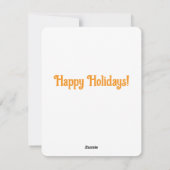 レトロな水彩画の花の木と鹿のホリデーカード シーズンカード (裏面)