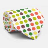 レトロな水玉模様 | 緑 紫 茶色 ネクタイ (ロール)