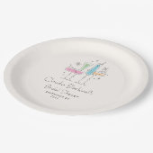 レトロな泡立つシャンパンブライダルシャワー ペーパープレート (アングル)