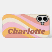 レトロな波のガーリーな名前入りカスタムグッズ Case-Mate iPhoneケース (裏面 (横))