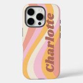 レトロな波のガーリーな名前入りカスタムグッズ Case-Mate iPhoneケース (裏面)