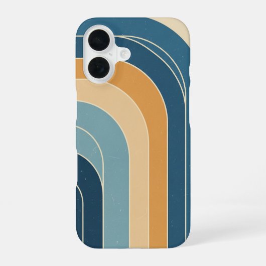 レトロな波のデザイン iPhone 16ケース (裏面)