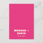 レトロな波線 カーブ ピンク オレンジの結婚式 エンクロージャーカード (裏面)