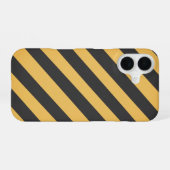 レトロな注意ストライプパネル iPhone 16ケース (裏面横)
