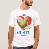 レトロな洋ナシ「Me Gusta」ヴィンテージポスターパーカー Tシャツ (正面)