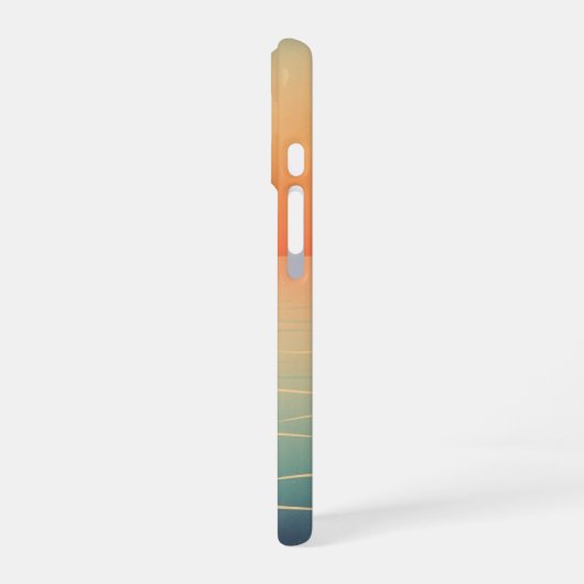 レトロな海上の太陽 iPhone 16ケース (左側面)