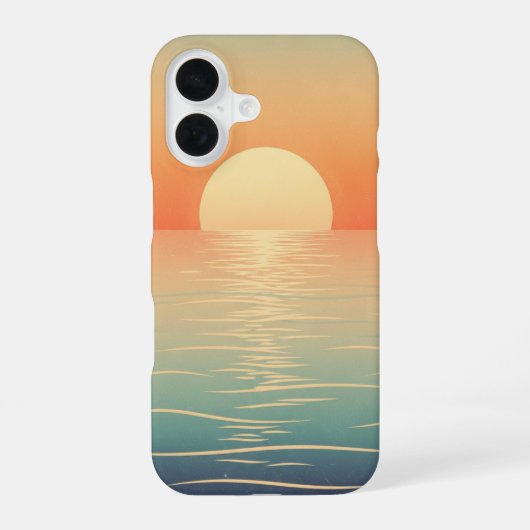 レトロな海上の太陽 iPhone 16ケース (裏面)