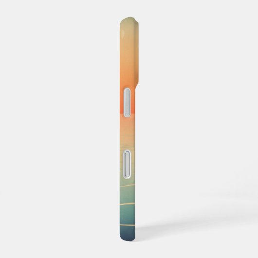 レトロな海上の太陽 iPhone 16ケース (右側面)