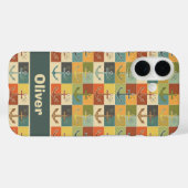 レトロな海事モダン アンカー柄 Case-Mate iPhoneケース (裏面 (横))